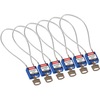 Safety Padlocks - Compact Cable, Blue, KD - Keyed Differently, Steel, 216.00 mm, 6 Piece / Box